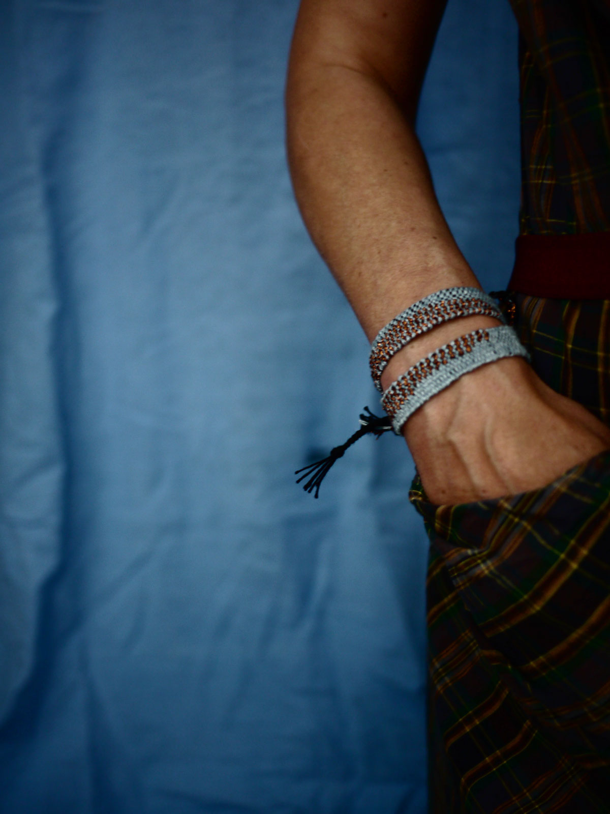 Myriam Balaÿ bracelet handmade LOOM n°85 blue