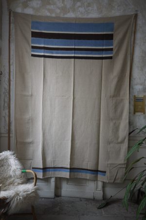 myriam_balay_tissage_ikat_-coton lin marron bleu 114 wall hanging